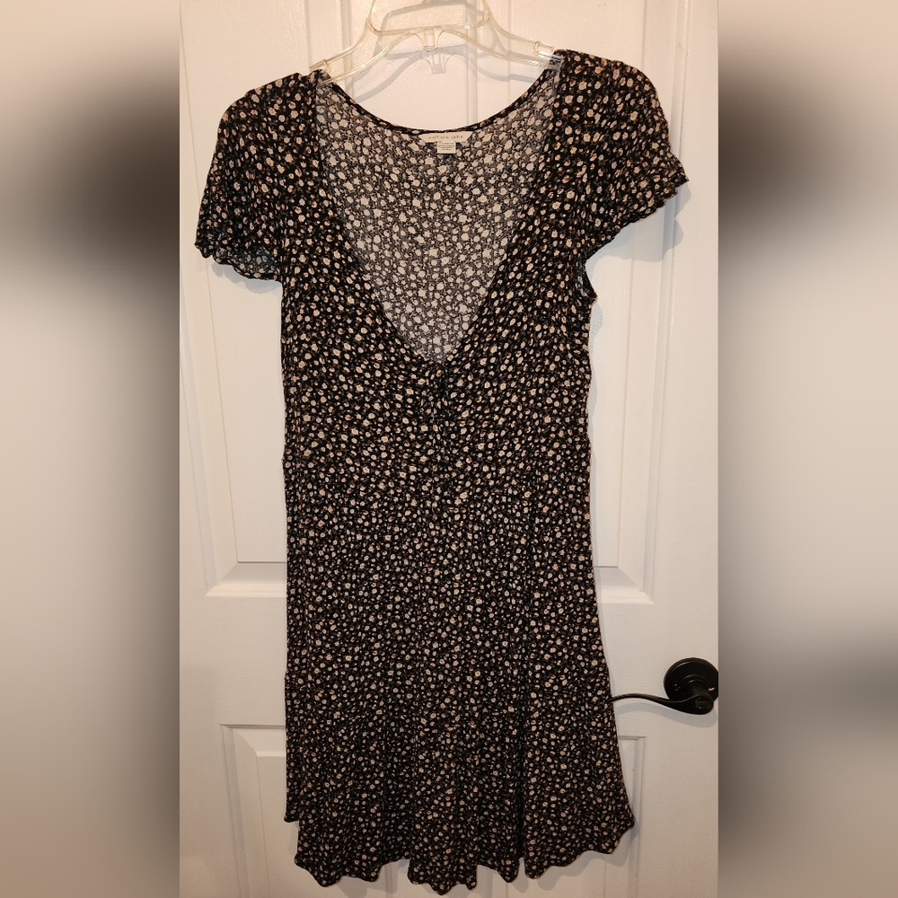 American Eagle Floral Black Dress *K399.28